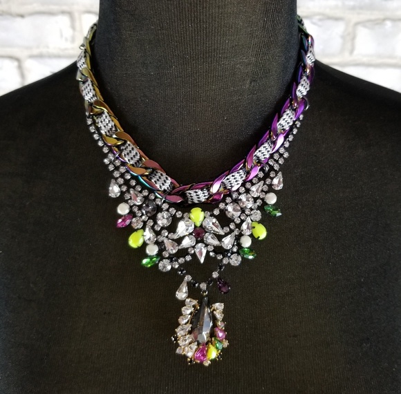 Erickson Beamon Rocks Aurora MetalNecklace Chunky - Picture 6 of 9